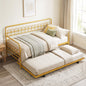 Single Daybed with Trundle and Curved Backrest and Armrests No Box Spring Needed