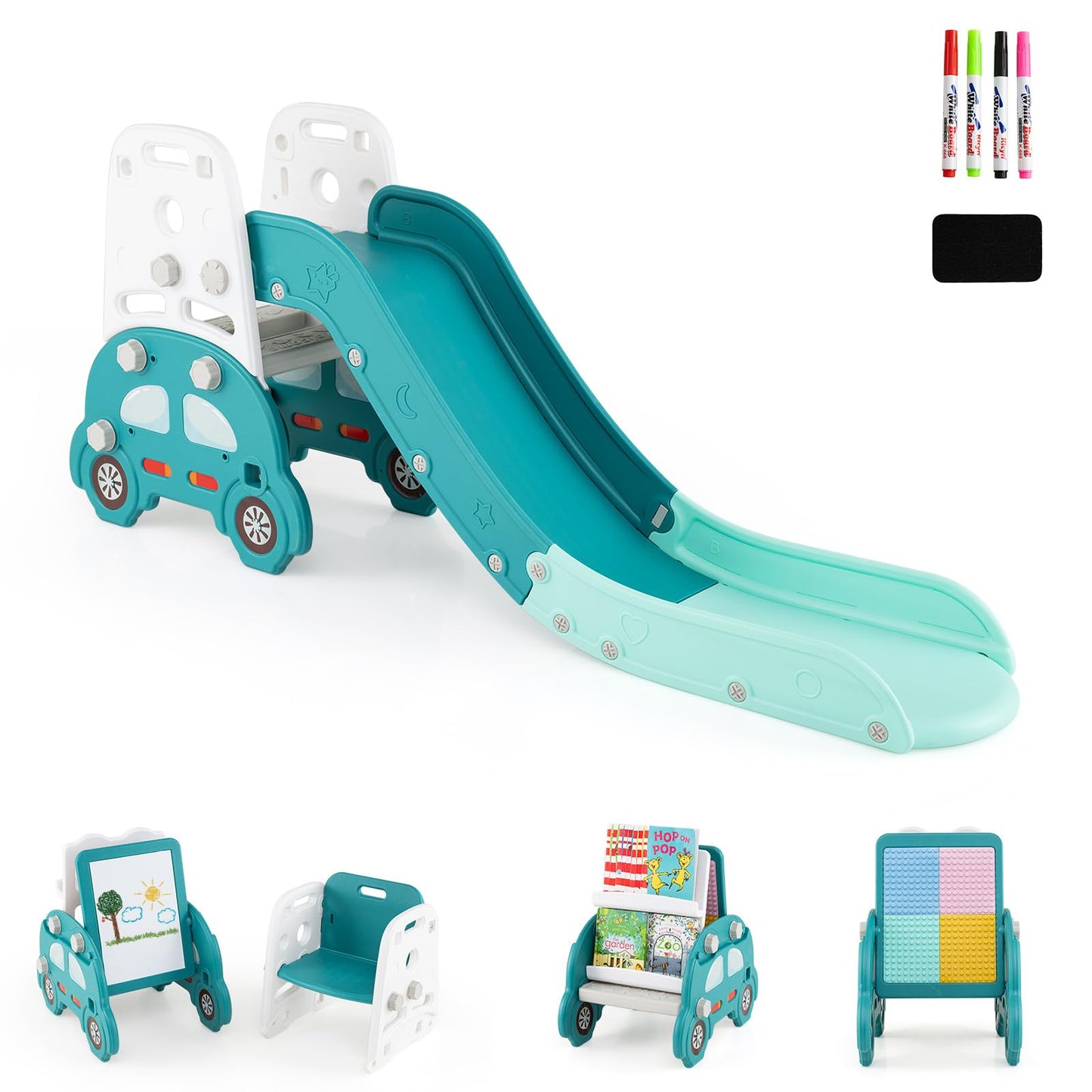 5 in 1 Convertible Kids Art Easel with Double-Sided Magnetic Dry Erase