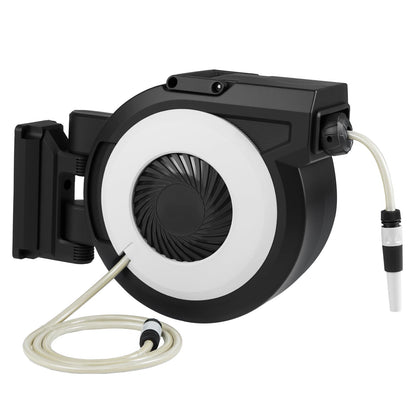 30M Retractable Hose Reel, Wall Mounted Garden Hose with 2 M Lead in Hose