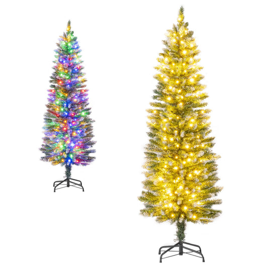 150/180cm Artificial Christmas Tree Pre-lit Xmas Tree with 150/250 Multi-color and Warm White Switchable LED Lights