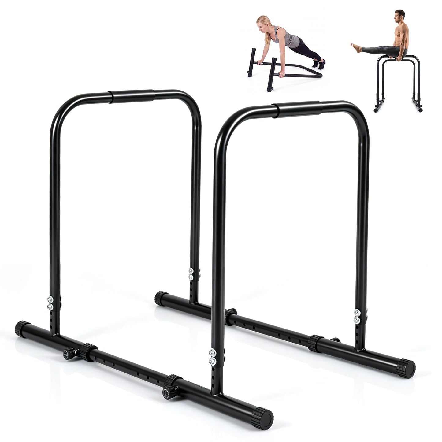 Dip Bar Station, Adjustable Pull Up Bars, 300KG Capacity