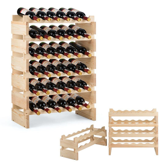 6 Tier Wine Rack with stackable Design for 36 Bottle