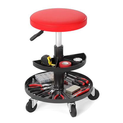 Rolling Mechanic Stool with Wheels and 42-56 cm Adjustable Seat