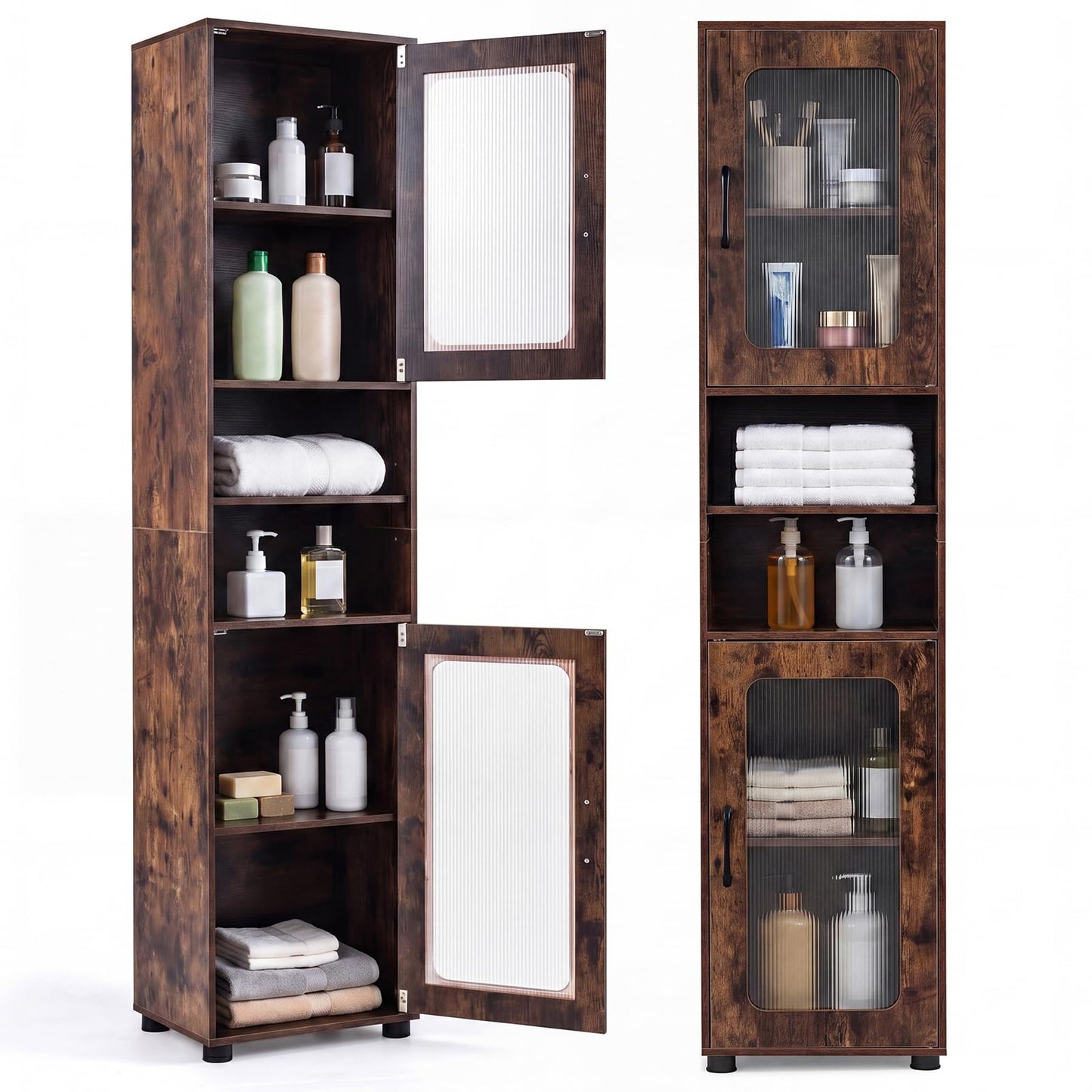 Tall Bathroom Cabinet, Freestanding Storage Cupboard
