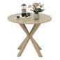 90CM Wood Dining Table with Intersecting Pedestal Base