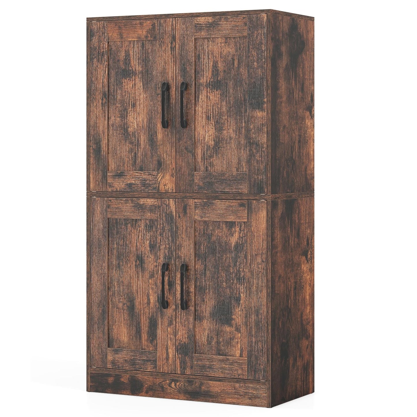 Floor Storage Cabinet with Doors and Adjustable Shelves