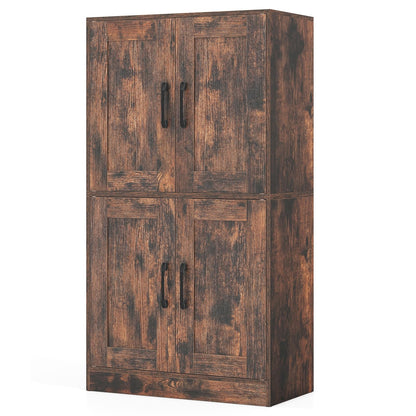 Floor Storage Cabinet with Doors and Adjustable Shelves