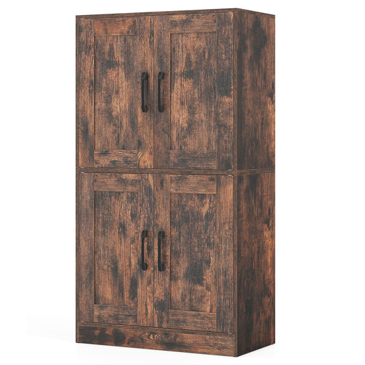 Floor Storage Cabinet with Doors and Adjustable Shelves