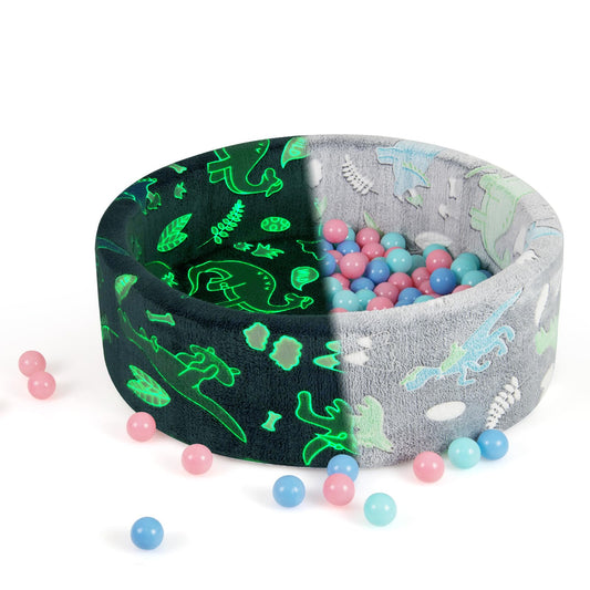 Glow in the Dark Round Ball Pool with 200 Colorful Ocean Balls