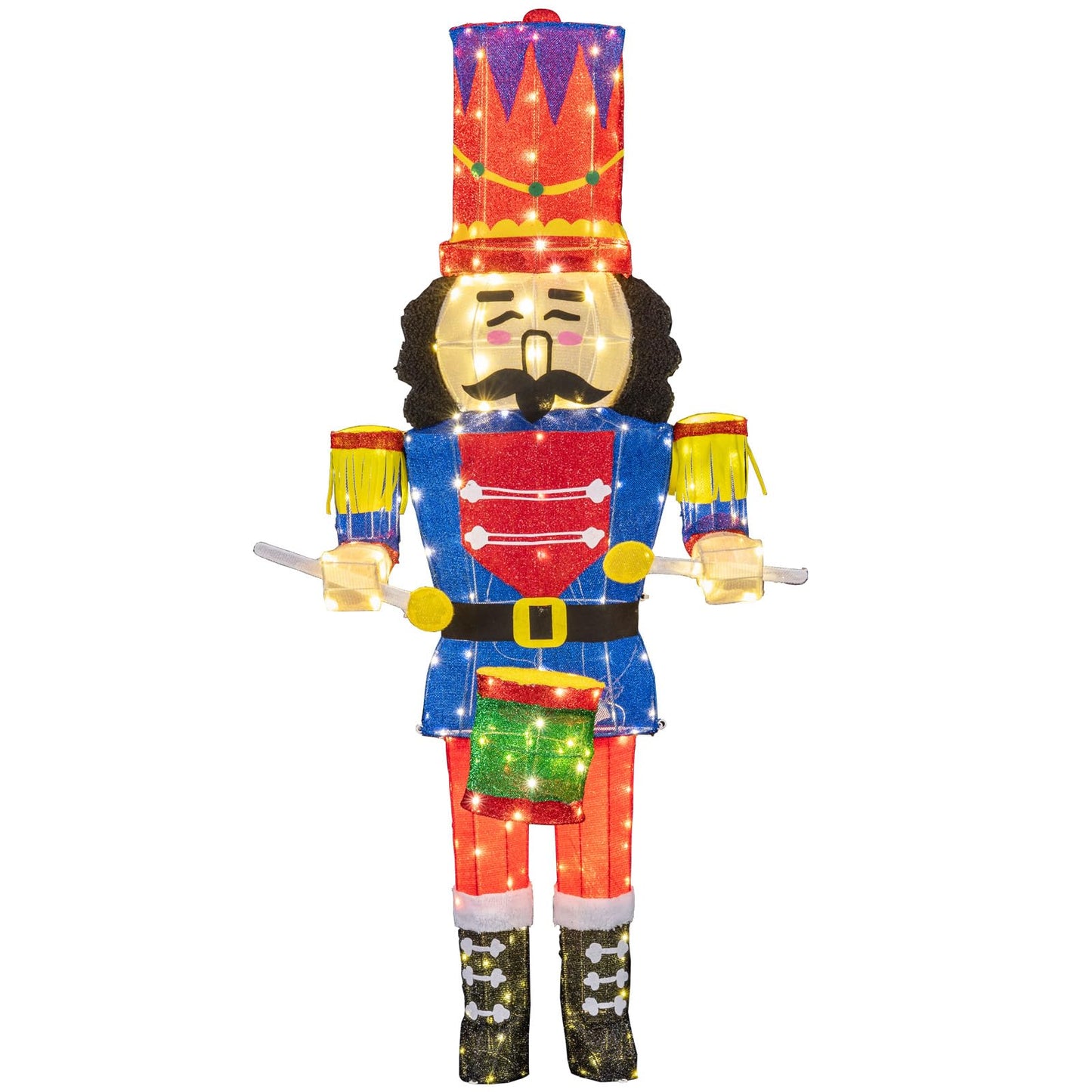Lighted Nutcracker Soldier, Outdoor 3D Christmas Decoration with LED Lights