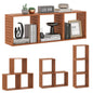 Cube Bookcase Set of 3, Stackable Bookshelf Storage Organizer