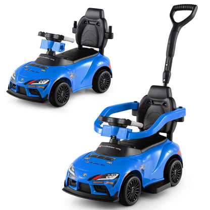 3 in 1 Ride on Push Car, Licensed Toyota Stroller Sliding Walking Car with Handle