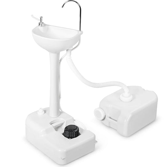 Portable Camping Sink with Rolling Wheels and Running Faucet