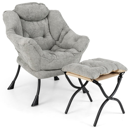 Armchair Accent Chair with Footstool for Living Room Bedroom
