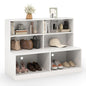6 Compartments Wooden Shoe Rack Stand for Hallway