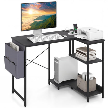 L Shaped Computer Desk, 101 cm Corner Table with Storage