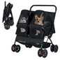 Double Pet Stroller, Foldable Dog Travel Pushchair Cat Buggy