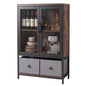 Sideboard Storage Cabinet with 2 Mesh Doors & 2 Fabric Drawers