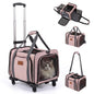 Rolling Cat Carrier with Wheels and Telescopic Handle