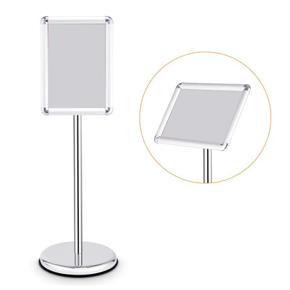 GiantexUK A4 Sign Stand, Adjustable Aluminum Alloy Poster Stand with Stable Round Base and Safety Corner