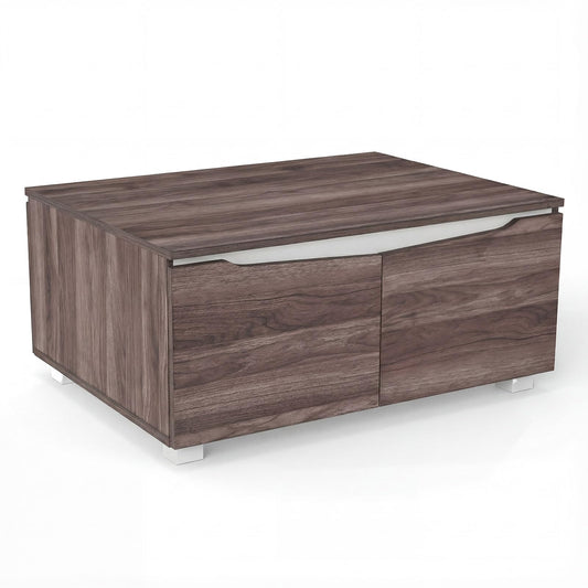 Coffee Table, Farmhouse Accent Sofa Side Snack Table with 4 Doors