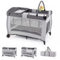 4 in 1 Pack and Play Foldable and Portable Baby Playard with Diaper Changing Table and 3 Hanging Toys