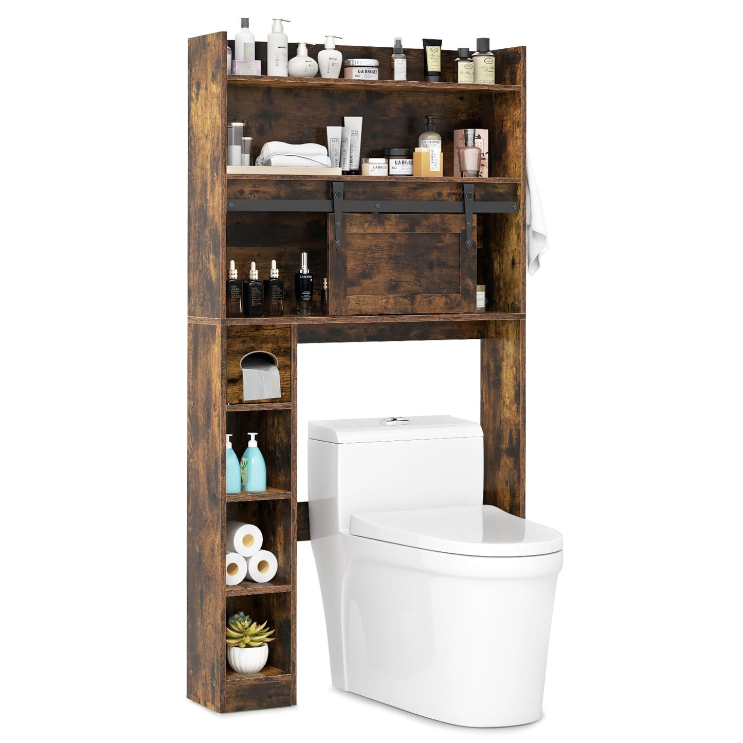 Over The Toilet Storage Cabinet Farmhouse Bathroom Organizer Toilet Rack