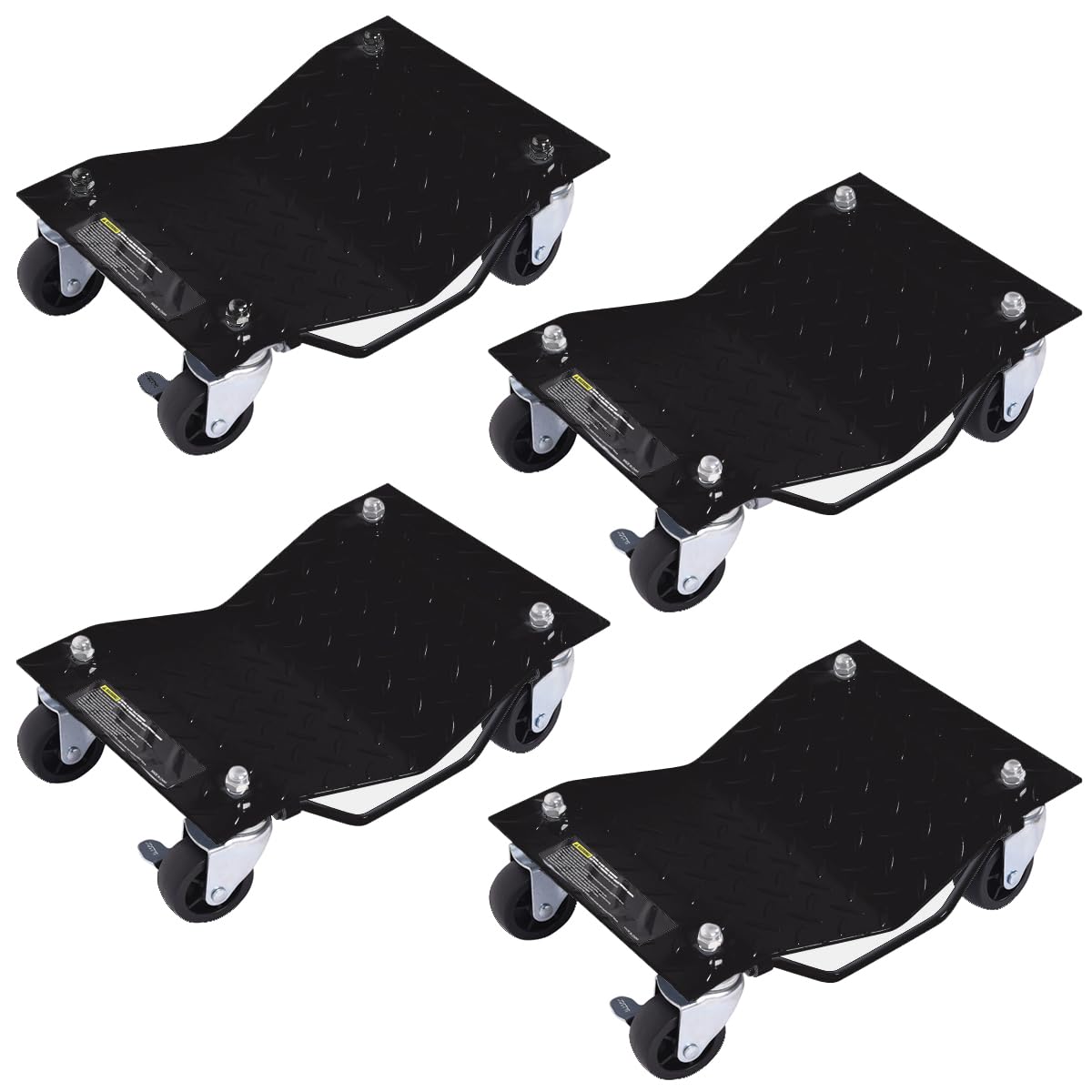 GiantexUK 24 Pack Tire Wheel Dollies, 1360/2720KG Heavy Duty Car Tire Skates Positioning Trolley with Wheels