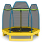 7ft Kids Trampoline  Heavy Duty Hexagonal Trampolines with Safety Enclosure Net