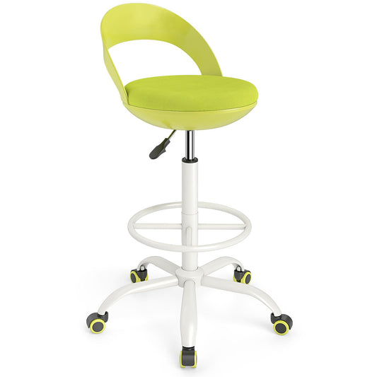 Drafting Stool Rolling Tall Desk Chair with Wheels