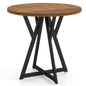 80cm Round Dining Table with Metal Pedestal Base and Adjustable Foot Pads