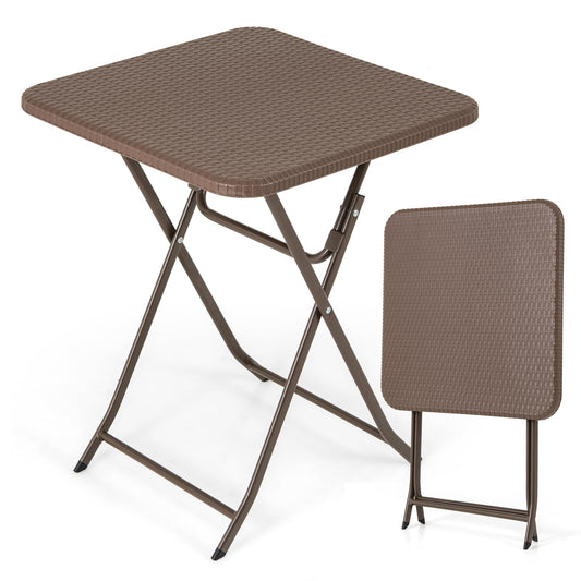 60 x 60 x 72cm Portable Square Camping Trestle Table with HDPE Top & Metal Frame
