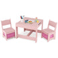 Kids Table Chair Set, Double Side Tabletop Table and 2Pcs Chairs with Storage Box