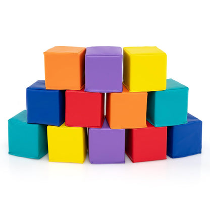 12 PCS Foam Building Blocks 5.5" x 5.5" Colorful Climbing Foam Soft Cubes for Kids