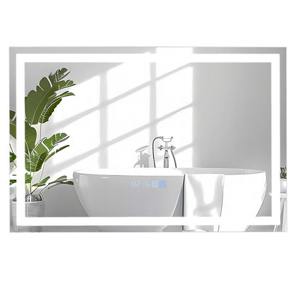 60 x 40/75 x 50 CM LED Wall Mounted Rectangle Mirror with 3-Color Dimmable Lights