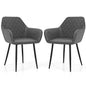 Set of 2 Leisure Dining Chair Upholstered with Curved Backrest
