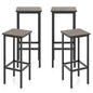 GiantexUK Bar Stools Set of 4, 65CM Seat Height Kitchen Barstools with Footrests & Anti-Slip Foot Pad (Gray + Black)