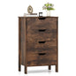 4-Drawer Wooden Tall Utility Storage Dresser with Anti-Toppling Kits for Bedroom