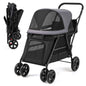 Foldable Dog Pushchair Cat Pram with Dual Entry for Dogs Cats