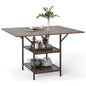 Dining Table for 4-6 Rectangular Dining Table with 2 Open Storage Shelves
