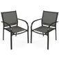 2 Pieces Outdoor Dining Chairs with Armrests and Breathable Fabric