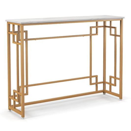 Metal Frame 110cm Long Narrow Accent Sofa Side Table for Hallway