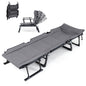 3-in-1 Folding Camping Cot Convertible Heavy Duty Metal with Adjustable Backrest