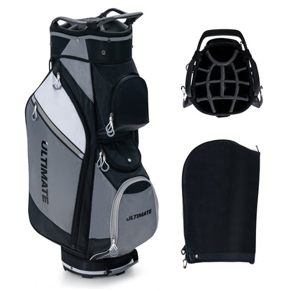 14-Way Lightweight Portable Golf Cart Bag with Cooler Bag