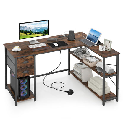 L-Shaped Corner Computer Desk, Space Saving Home Office Workstation