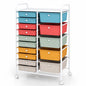 15 Drawers Storage Trolley, Home Office Stationary Rolling Cart