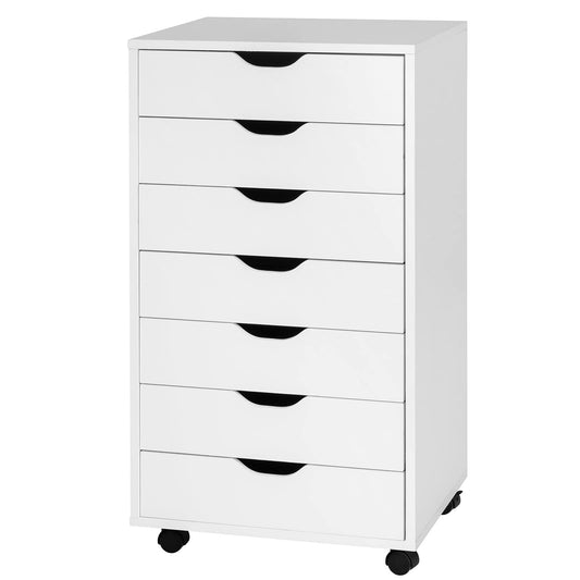 7 Drawers Lateral Stationery Storage Organiser Chest with Wheels