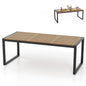 8-Person Outdoor Acacia Wood Dining Table Rectangular Patio Table