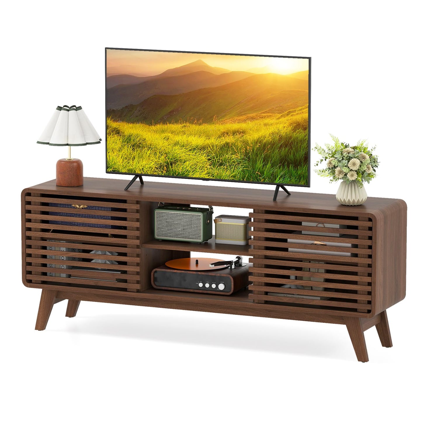 TV Stand for TVs up to 65 Inches Entertainment Center with Sliding Doors