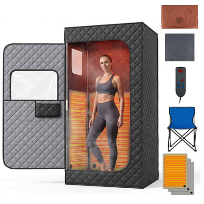 Portable Infrared Sauna Steam, Full Body Sauna Tent Steam Room with 3/4 Heaters